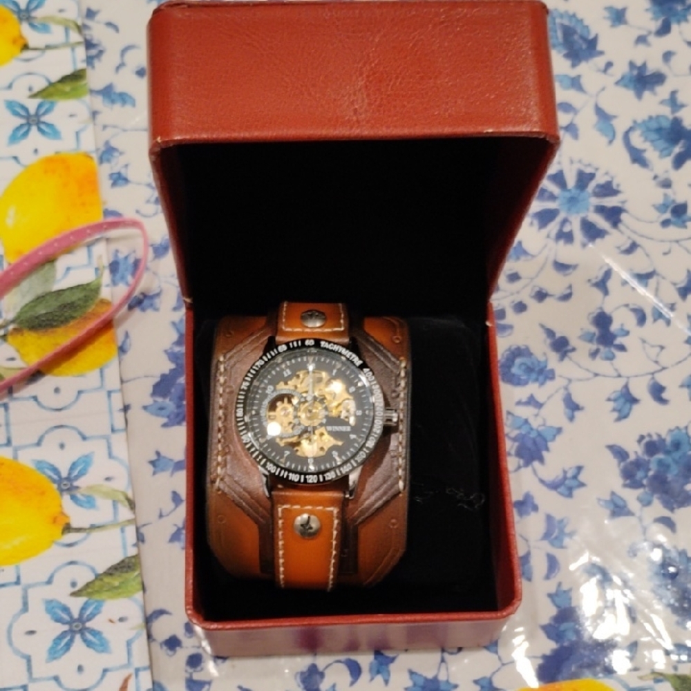 Brown Leather Men's Watch